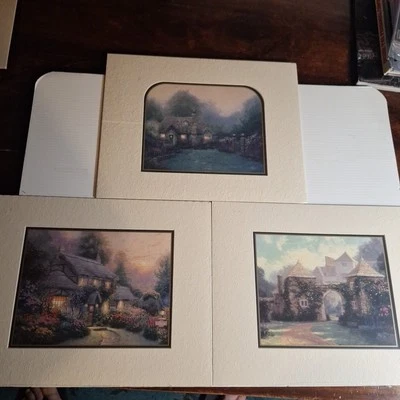 Lote de (3) impresiones mate selladas Thomas Kinkade certificado de autenticidad Foto 1 de 4