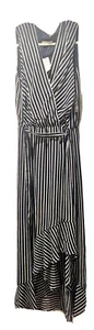 New York And Company Navy/White Stripe Dress Size L - Picture 1 of 4
