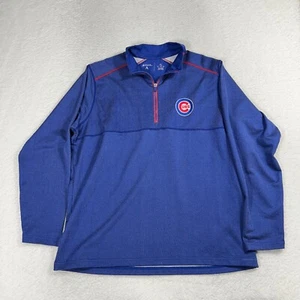 Men's Chicago Cubs Antigua Blue/Red Extra Large 1/4 Zip Pullover XL MLB Logo XL - Picture 1 of 7