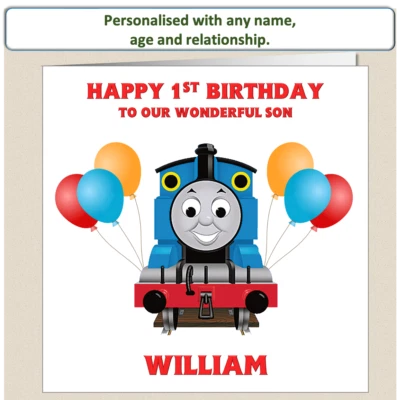 Personalised Thomas The Tank Birthday Card Son Grandson Nephew Brother TTT3 - Image 1 of 4