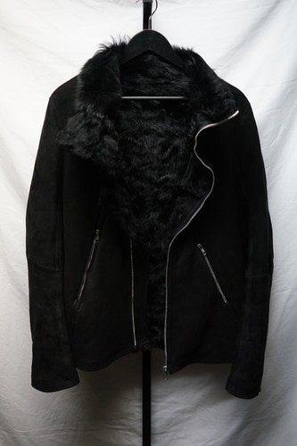 Giacca di pelliccia geo Rick Owens FW15 Nero Taglia 54