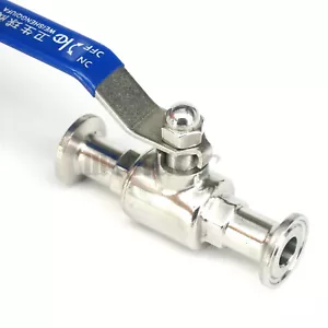 Fit Tube O.D 12.7mm Tri Clamp 1.5" 304 Stainless Sanitary Ferrule Ball Valve - Imagen 1 de 4