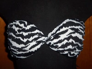 Victoria's Secret Zebra Twist vorne trägerlos Bandeau Bikini Badeanzug Top M Neu - Bild 1 von 7