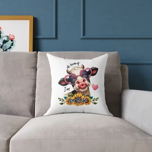 Personalised Highland Cow Cushion Cover Home Farm Decor Pillow Farmhouse - Picture 1 of 3