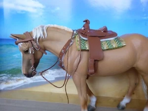 Westernsattelset C 1:12 braun für Collecta DeLuxe Pferd - Bild 1 von 7