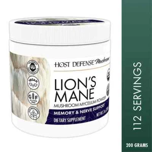 Host Defense Lion's Mane Powder 7 oz. /200 g Mental Clarity Fungi Perfecti New - Picture 1 of 7