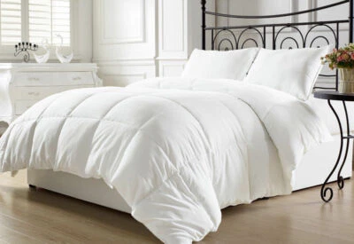 White Down Alternative Patchwork Comforter Hypoallergenic Plush Microfiber Fill - Image 1 of 4