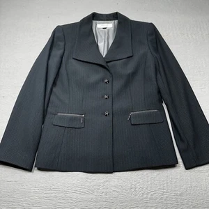 Blazer Tahari para mujer 12 negro cuatro botones pecho único informal de negocios - Imagen 1 de 12