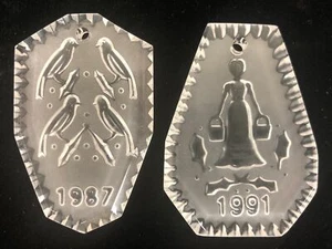 Waterford Crystal 12 Tage Weihnachten 1987/1991-4 Vögel rufen/8 Dienstmädchen Melken - Bild 1 von 7