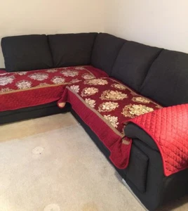 Quilted Chenille Custom Sectional Sofa Couch Slipcovers Furniture Protector - Picture 1 of 6