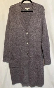 Coldwater Creek Womens Large Long Sweater Cardigan Buttons Purple Oatmeal - Picture 1 of 8