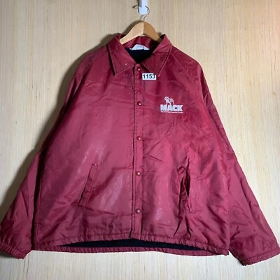 Mack Truck Jacket Adult Size 2XL Burgundy Long Sleeve Men's Pullover 90's - Image 1 of 4