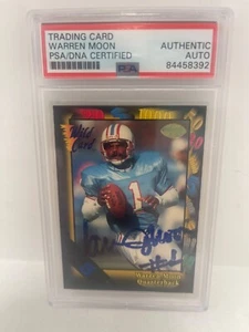 Warren Moon PSA/DNA Certified Authentic Auto 1991 Wild Card 27 Encapsulated PSA - Picture 1 of 4