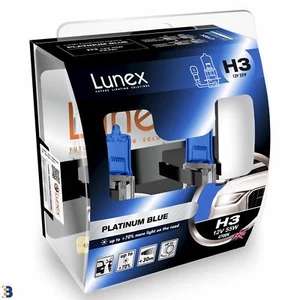 Lunex H3 12V 55W 453 Platinum Blue Bombillas Azul 4700K Set - Picture 1 of 1
