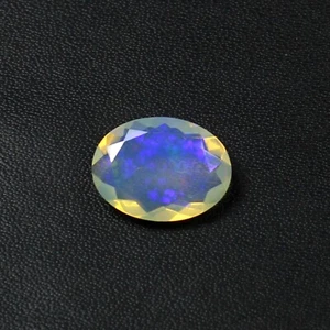 Natural Opal Faceted Multi Flashy Opal Oval Shape Gemstone Jewelry Making 2.50Ct - Picture 1 of 4
