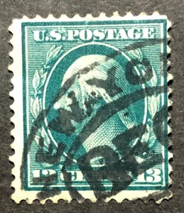 Scott's #339 13 Cent blau grün Briefmarke ausgegeben 1908-09 Perforation 12. mit Zertifikat - Bild 1 von 3