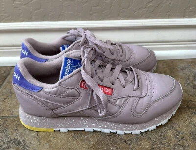 锐步女式经典皮鞋 7.5 码紫色 — 第 1/4 张图片