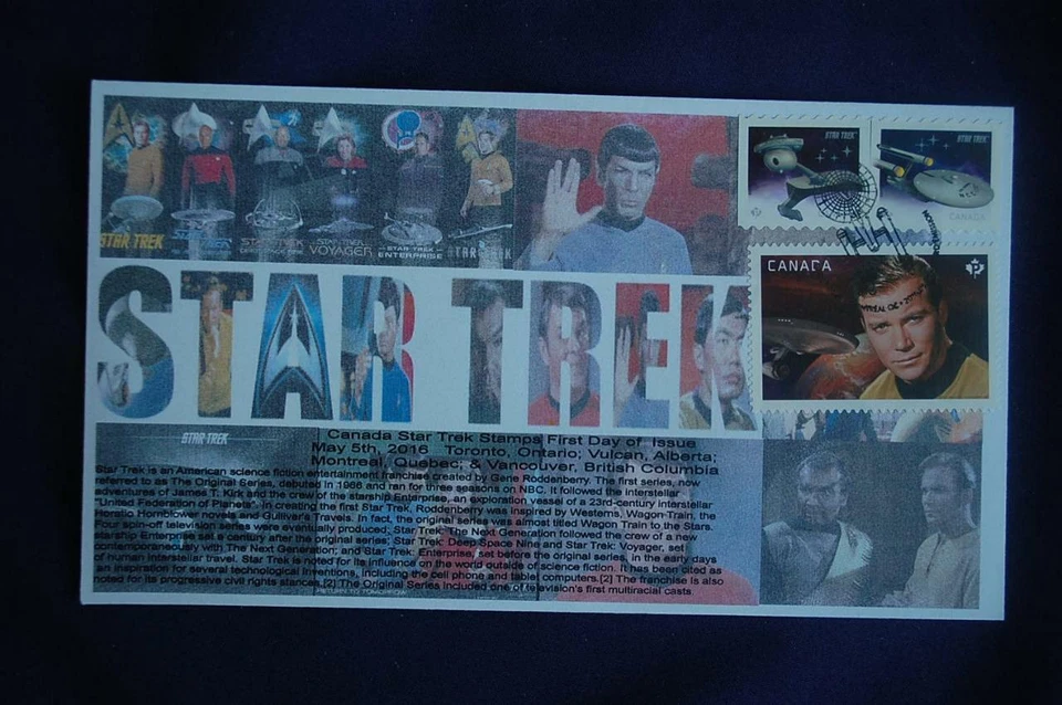 Estampillas de Star Trek Enterprise, Klingon Ship y Kirk (85c) FDC Bullfrog 08996 Sc# Foto 1 de 1