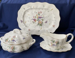 Coalport Tulip Tree Dining Set Meat Platter Gravy Boat Saucer Vegetable Tureen - Picture 1 of 14