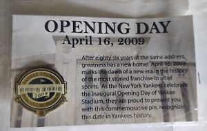 New Yankee Stadium Inaugural Season SGA, Opening Day Pin, April 16, 2009, NY MLB