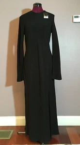 NWT Massimo Dutti Women's 100% Viscose Flowing Long Dress Black Size M 6632/742 - Picture 1 of 9