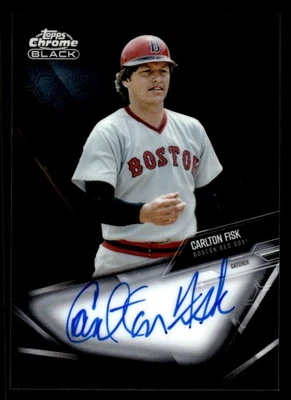 Carlton Fisk 2020 Topps Chrome Black #CBA-CF Autographs - Image 1 of 2