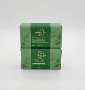 2 Bath & Body Works Eucalyptus Spearmint Shea Butter Cleansing Bar Soap 5oz - Picture 1 of 3