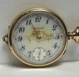 ANTIQUE 1906 WALTHAM MODEL 1891 SEASIDE OPEN FACE POCKET WATCH, 0s, 7j, *WORKS* - Picture 1 of 10