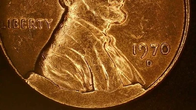 1970 D Penny Multiple Errors Large Cud/Off Center Strike/Die Crack/Die Clash - Image 1 of 4
