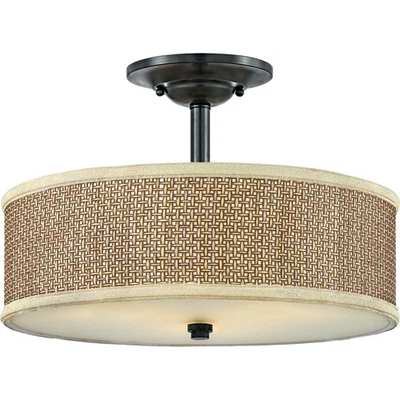 Quoizel ZE1717 Black Zen 3-Light 17"W Semi-Flush Ceiling Fixture - Image 1 of 2