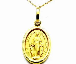 Collana da Donna in Oro Giallo 18kt (750) Catenina Veneta con Madonna di Lourdes - Imagen 1 de 9