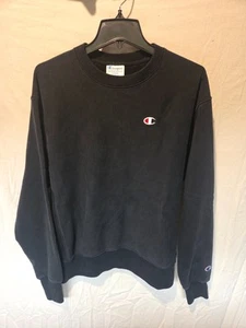 Vintage Champion Sweater Adult X-Large XL Black Reverse Weave Sweatshirt - Picture 1 of 3