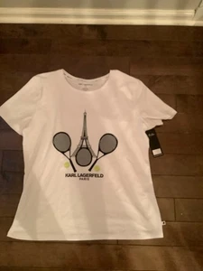 NWT woman Karl Lagerfeld, T-shirt, cotton blend size large - Picture 1 of 5
