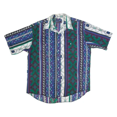 Camisa WRANGLER X-Long Tails Para Hombre Azul Patrón Loco XL Foto 1 de 4