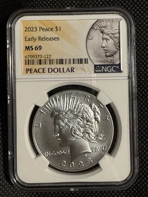 2023 Silver PEACE Dollar NGC MS 69 - Modern Commemorative - First Releases - Image 1 of 4