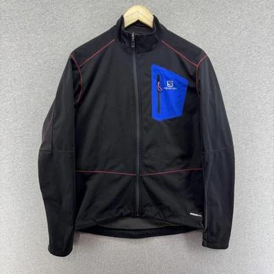 Chaqueta Salomon Para Hombre Mediana Avanzada Piel Escudo Calce Ajustado Elastizada Cremallera Completa Negra Foto 1 de 4