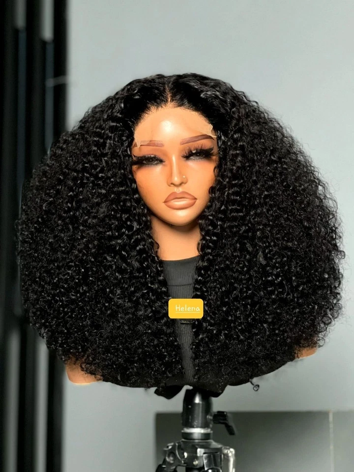  Peluca de encaje transparente 100 % cabello humano, rizos euroasiáticos, 5x5, SDD, 250 % densidad. Foto 1 de 4