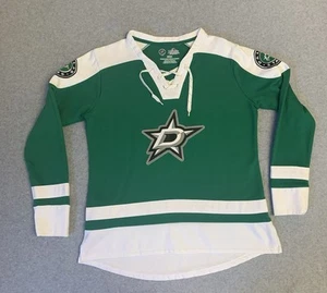 Dallas Stars NHL Hockey Jersey Majestic Womens S Lace Up V Neck Green White - Picture 1 of 9