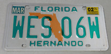 2002 Florida passenger car license plate Hernando county
