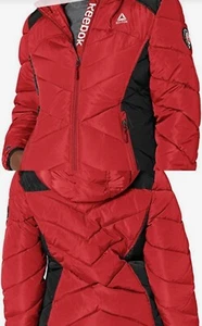 NWT Reebok Women's Red + Black Quilted Puffer Coat Jacket Sz Large Ret: $145 - Picture 1 of 7