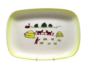 VTG Brock of California Farmhouse Serving Platter Rectangle 11x7.5" Donkeys - Picture 1 of 8
