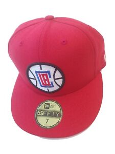 New Era 59Fifty Los Angeles Clippers Fitted Hats Size 7 Red