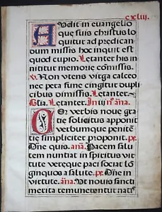 HOJA PERGAMINO MEDIEVAL LIBRO DE MEDICIÓN ANTIFONARIO GRADUAL NORTE DE ESPAÑA HACIA 1500 - Imagen 1 de 7