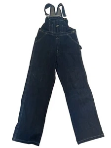 Key Overalls Youth Boys Size 16 Blue Denim Bib Overalls Carpenter Work Jeans - Picture 1 of 9