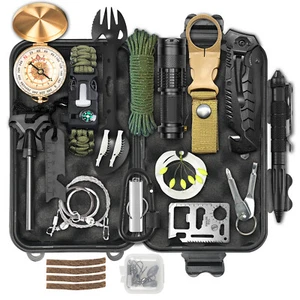 30-In-1 Outdoor Emergency Gear Survival Kit Camping Hiking Tactical SOS Tool Bag - Picture 1 of 14