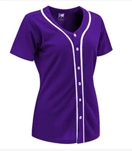 Molpe Damen Baseball Trikot Button Down Lila Größe S - Bild 1 von 2