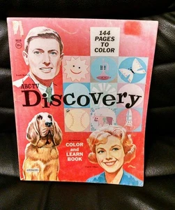 Libro para colorear ABC-TV Discovery, 1963 Saalfield, recuerdos de televisión vintage - Imagen 1 de 10