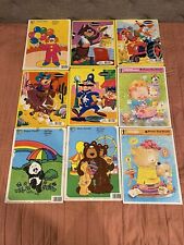 Lot Of 9 Vintage Rainbow Works Color Guild Press Puzzletyme Frame Tray Puzzles