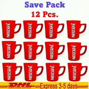 12 Pcs Nescafe Red Cup Mug Coffee Ceramic Collectible Classic Gift 8 oz - Picture 1 of 11