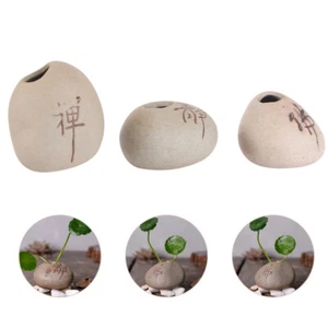 3Pcs Ceramic Flower Pot Creative Flower Vase Zen Flower Pot Small Flower Vase - Picture 1 of 12